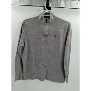 Polo Ralph Lauren Mens Estate Rib Large Quarter Zip Gray Pullover Sweater